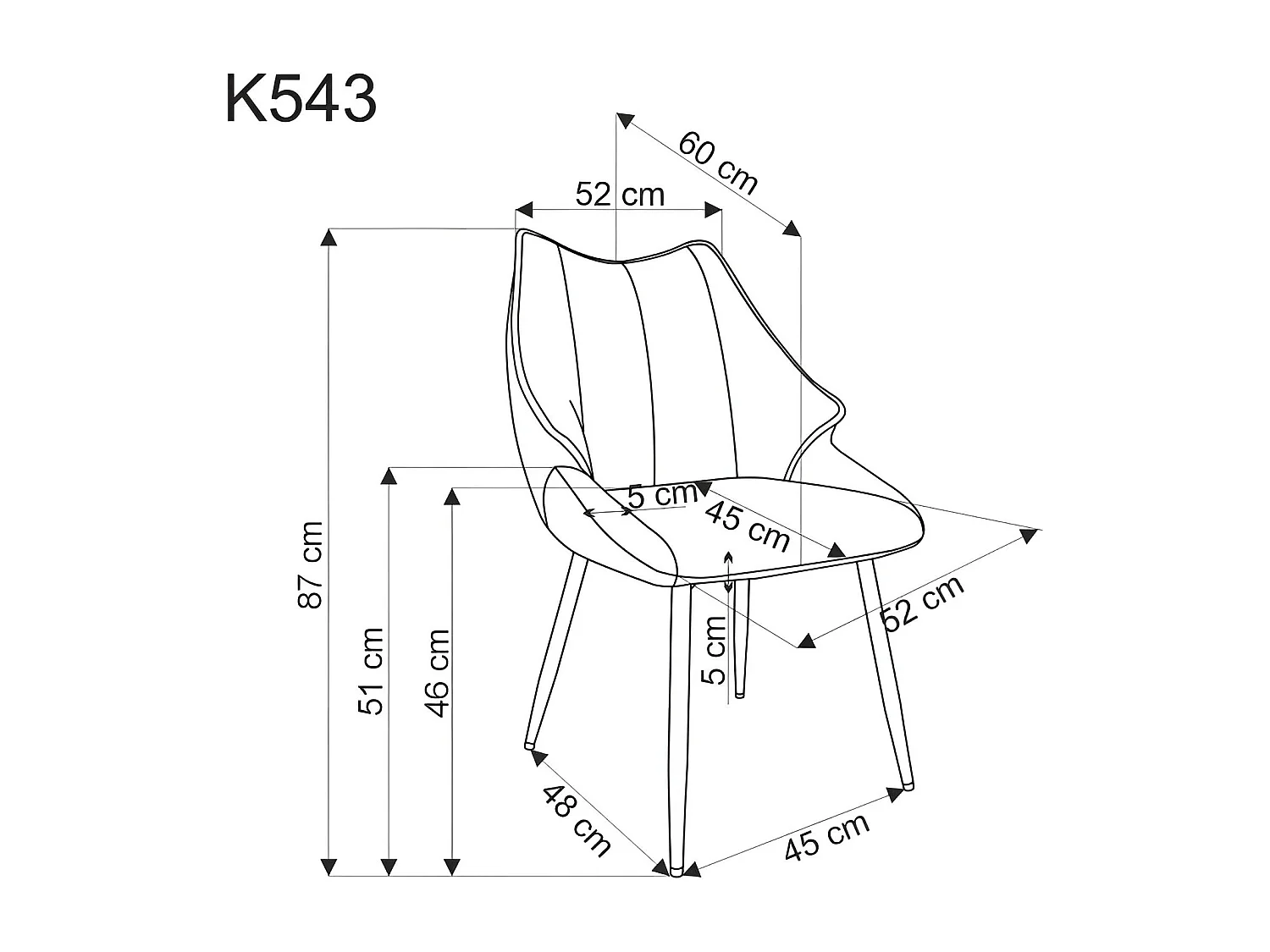Sedia K543/Tesutto/Verde