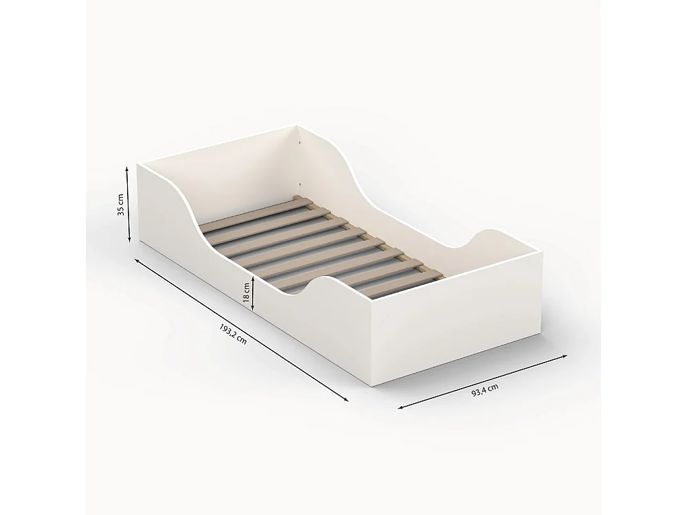 Lit NOE 90x190 + sommier / Blanc