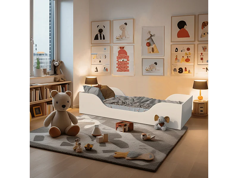 Lit NOE 90x190 + sommier / Blanc