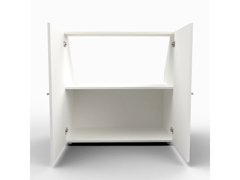 Meuble de rangement sous pente 2 portes CALI Blanc - H. 100 x L. 100 x P. 51.8 cm