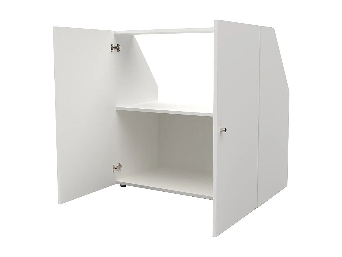 Meuble de rangement sous pente 2 portes CALI Blanc - H. 100 x L. 100 x P. 51.8 cm