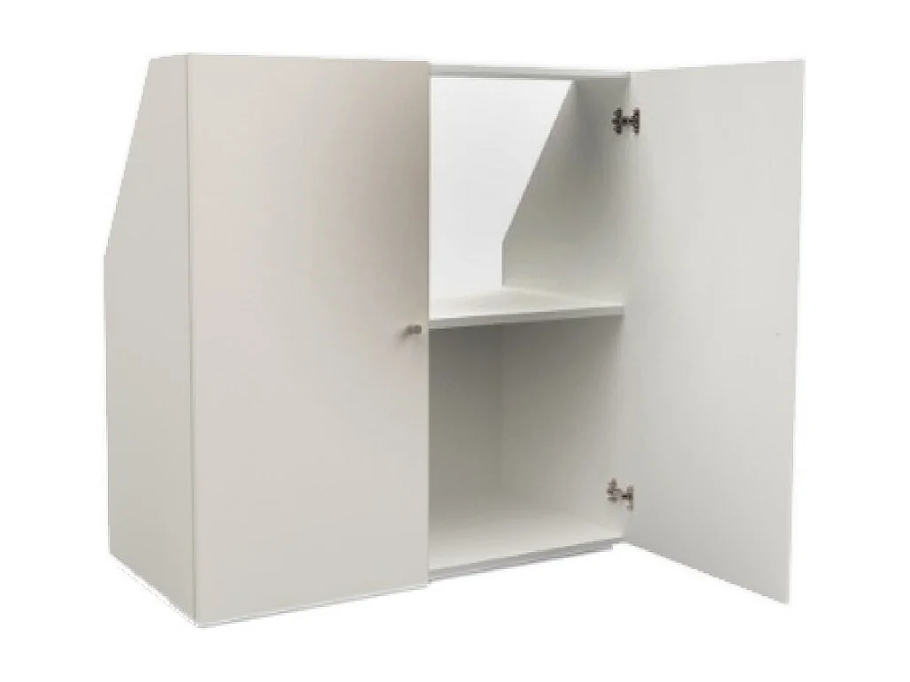 Meuble de rangement sous pente 2 portes CALI Blanc - H. 100 x L. 100 x P. 51.8 cm