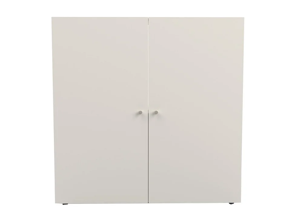 Meuble de rangement sous pente 2 portes CALI Blanc - H. 100 x L. 100 x P. 51.8 cm