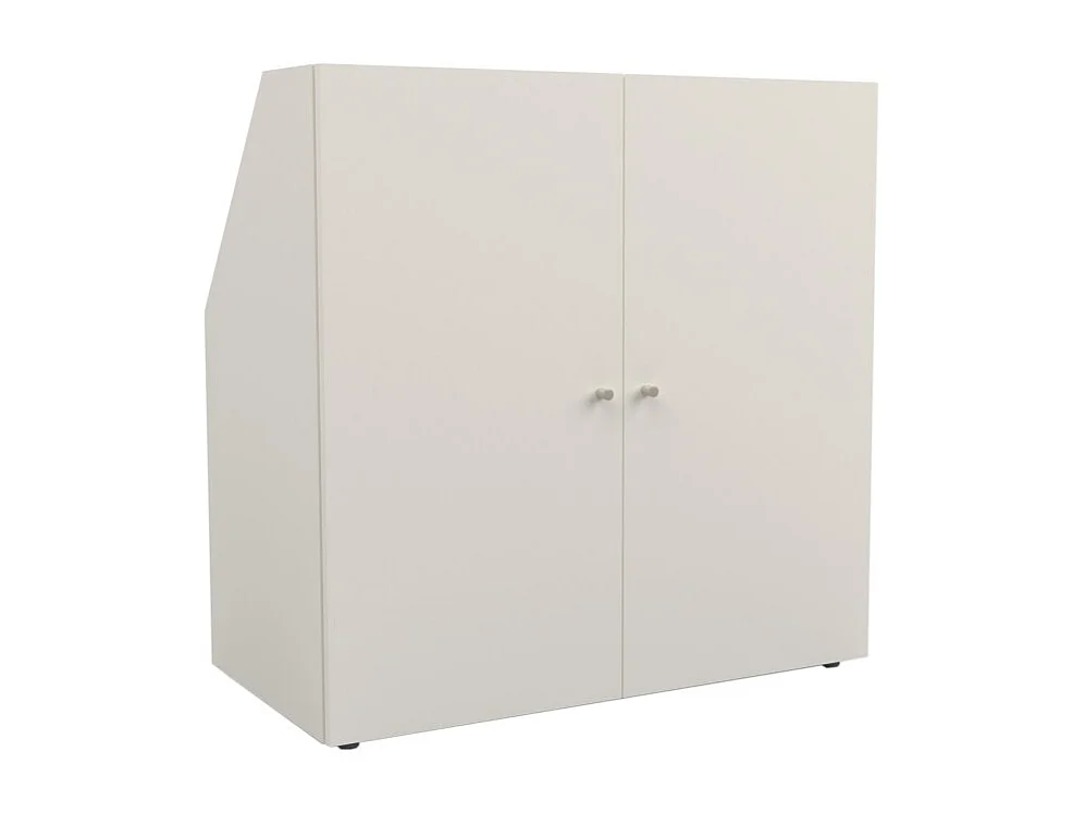 Meuble de rangement sous pente 2 portes CALI Blanc - H. 100 x L. 100 x P. 51.8 cm