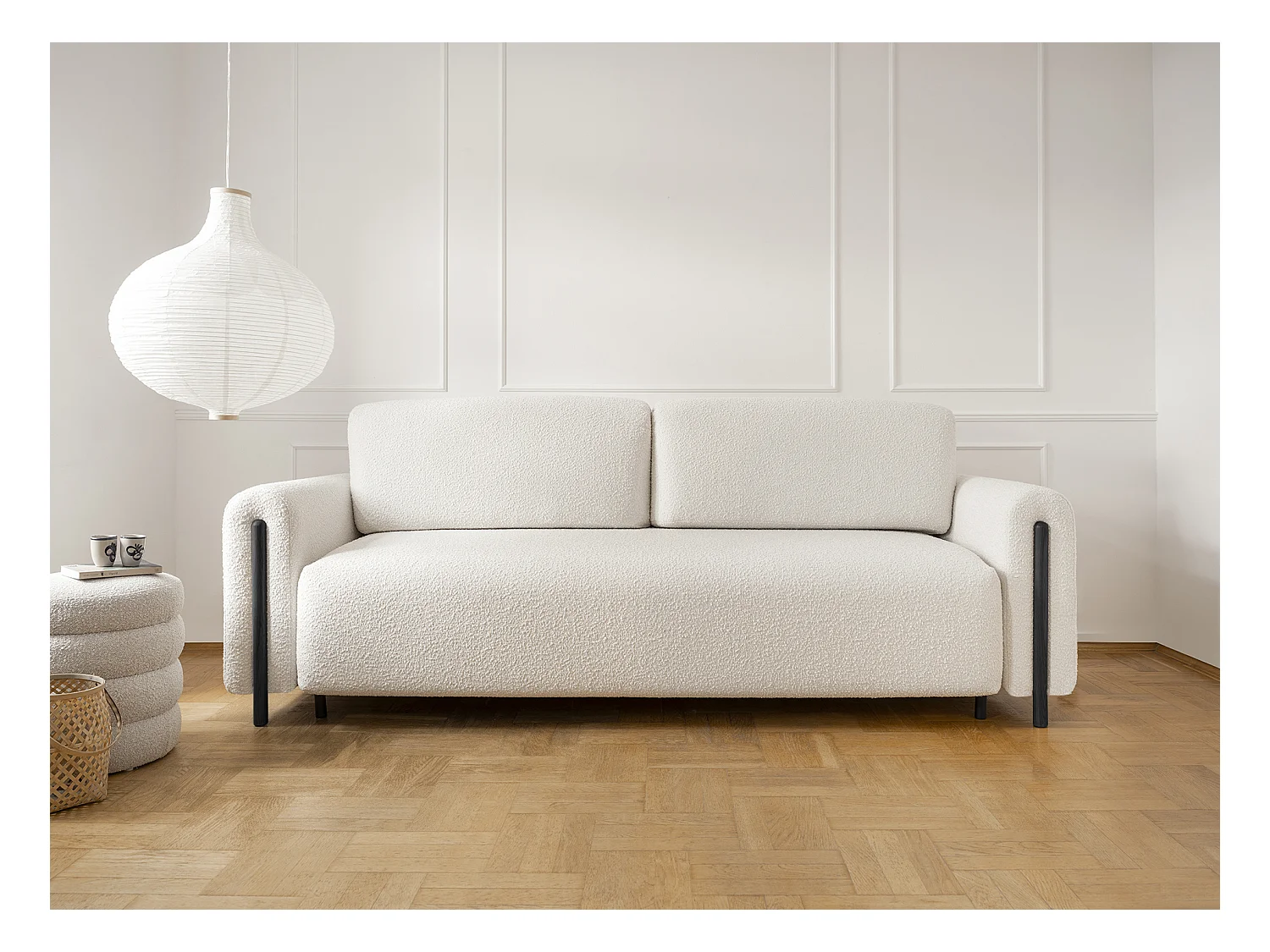 3 Pers. Divano Padova /Tissuto/Grigio&Nero