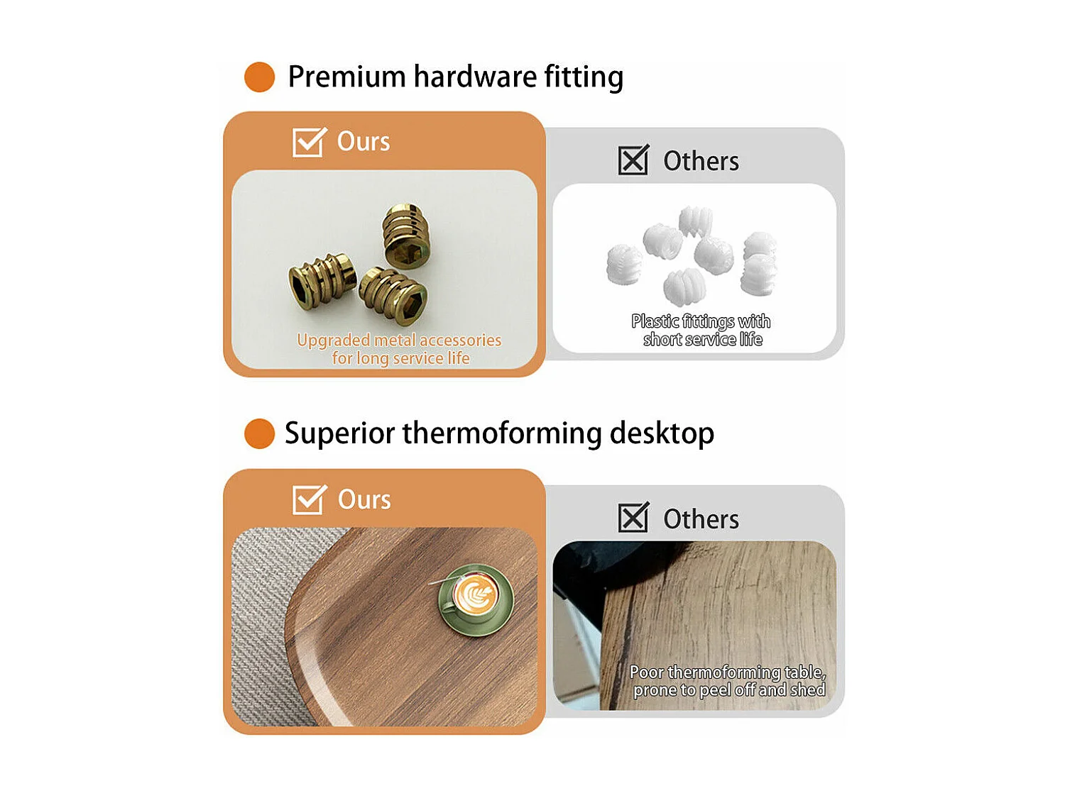 Lot de 2 Tables Basses Gigognes Bois Salon Table Basse Structure en Métal