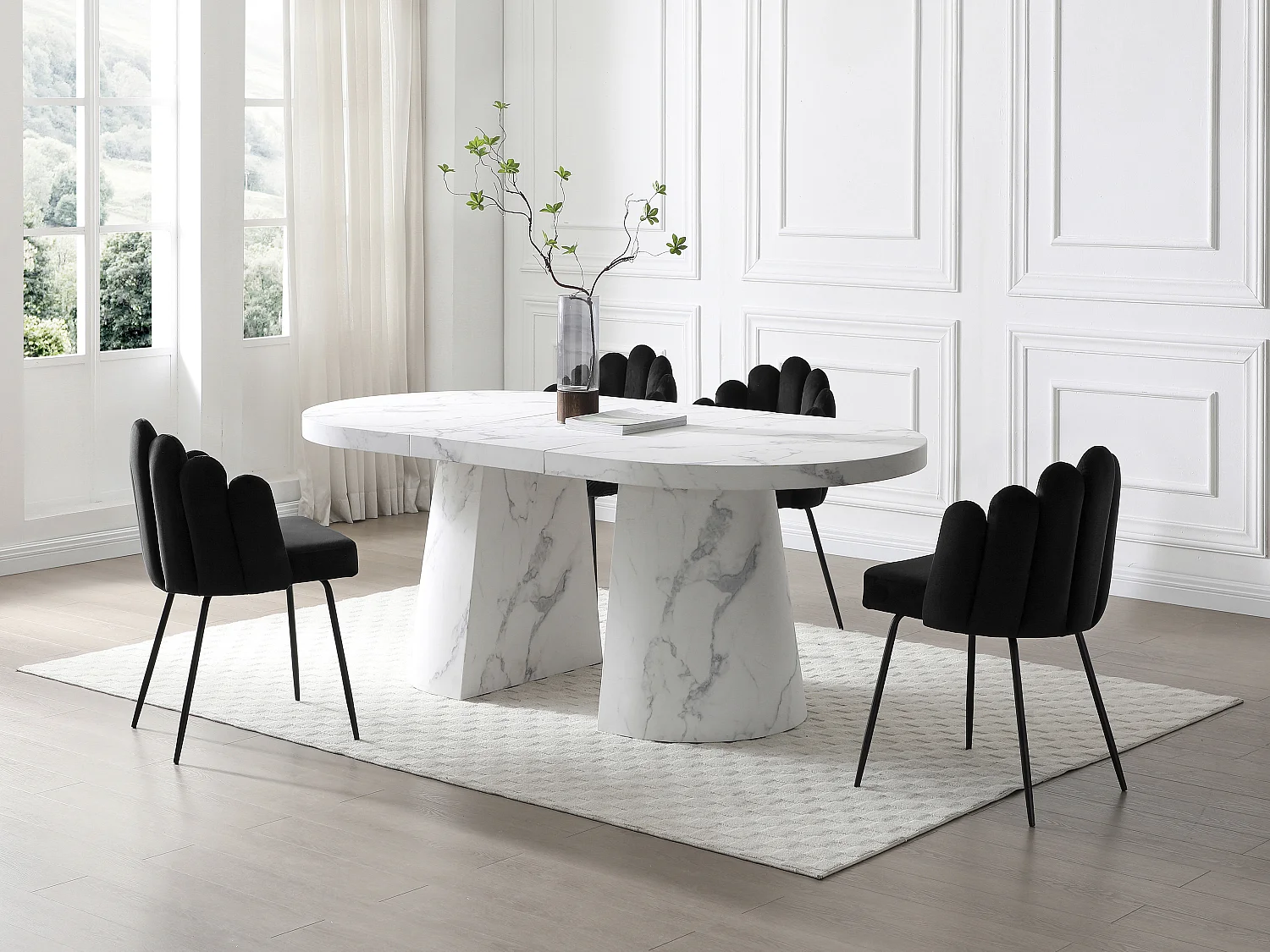 Lot de 2 chaises en velours et métal - Noir - ALTINAM de Pascal MORABITO