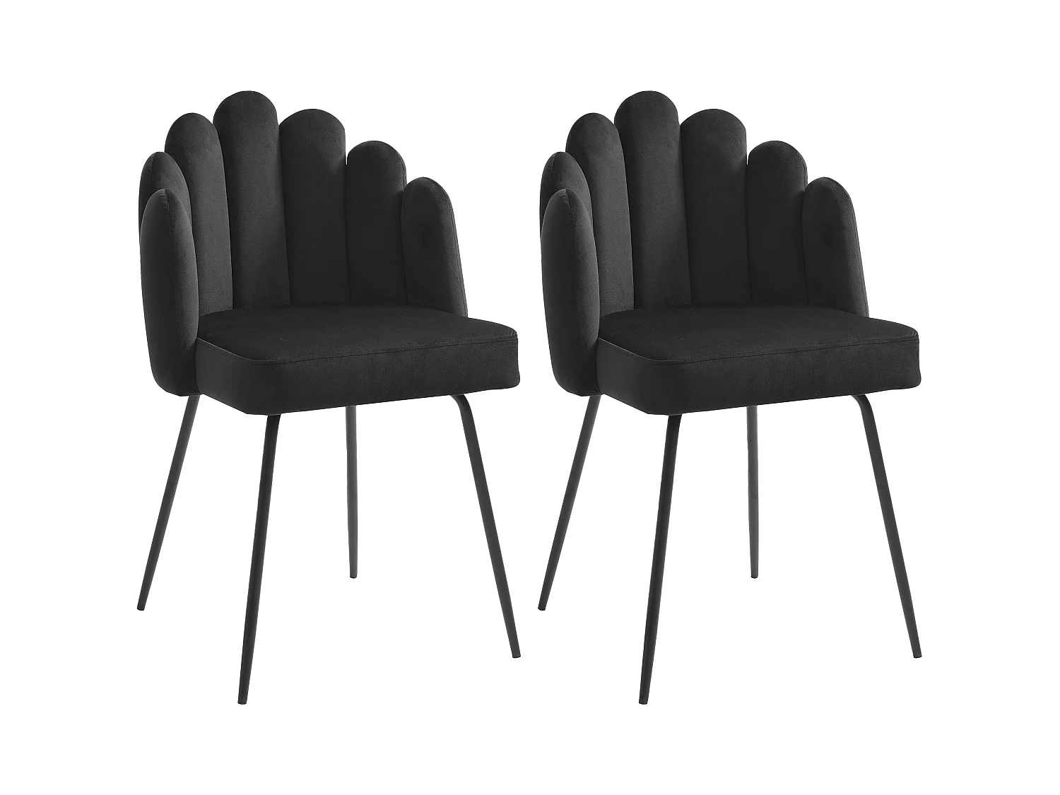 Conjunto de 2 sillas de terciopelo y metal - Negro - ALTINAM de Pascal MORABITO