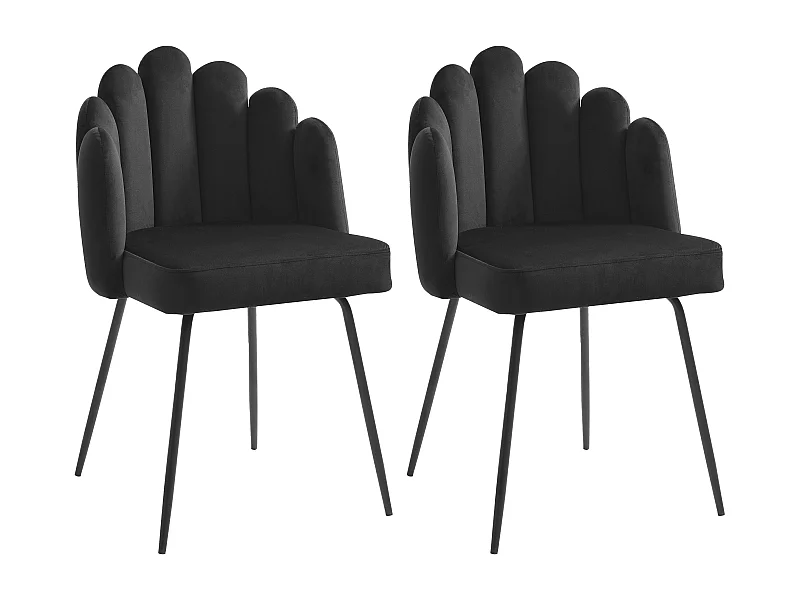 Set van 2 stoelen van velours en metaal - Zwart - ALTINAM van Pascal MORABITO