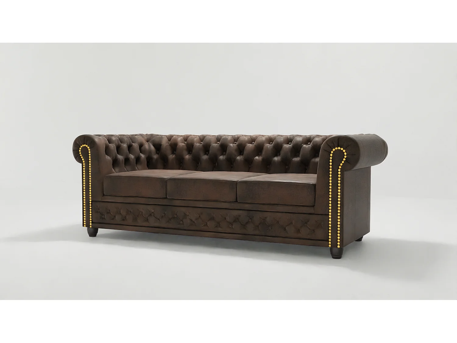 Chesterfield Selena Polstergarnitur 3+2+1 Vintage Optik Microfaser