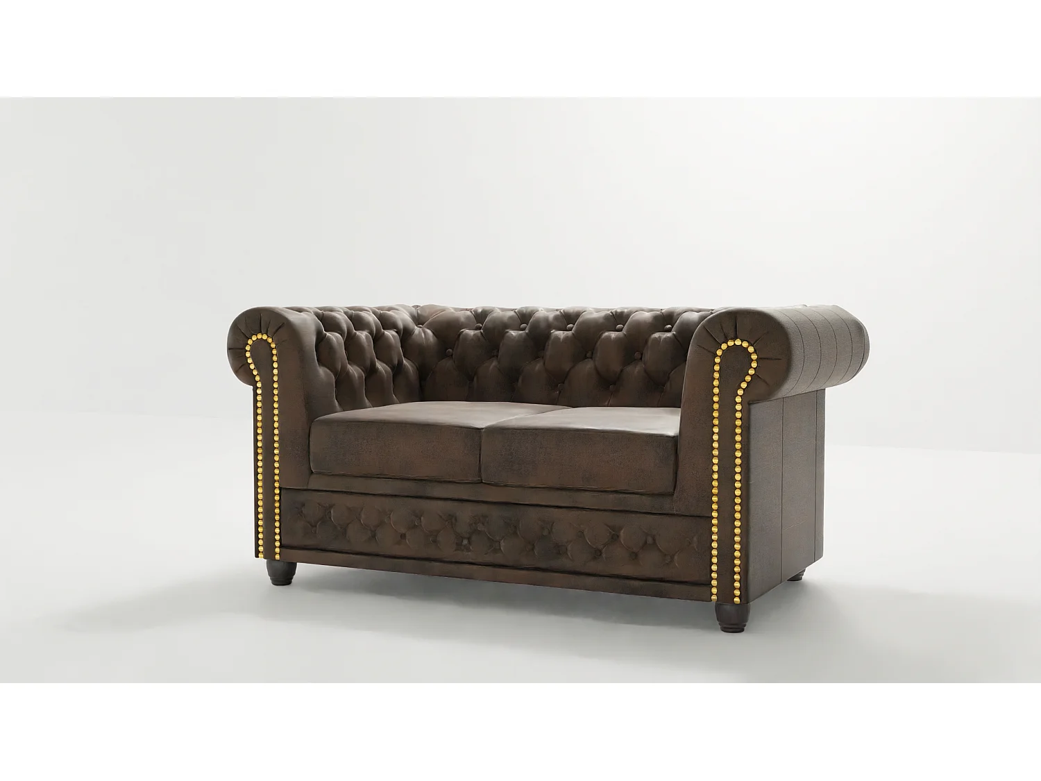 Chesterfield Selena Polstergarnitur 3+2+1 Vintage Optik Microfaser