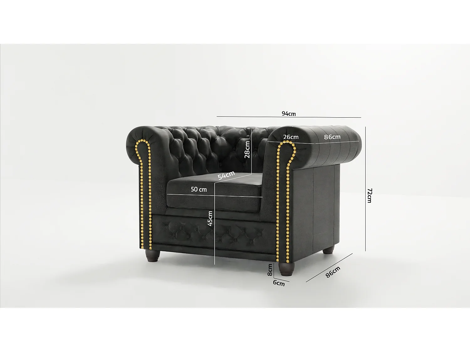 Chesterfield Selena Polstergarnitur 3+2+1 Vintage Optik Microfaser