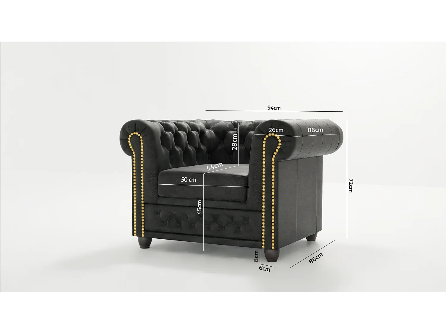 Chesterfield Selena Polstergarnitur 3+2+1 Vintage Optik Microfaser