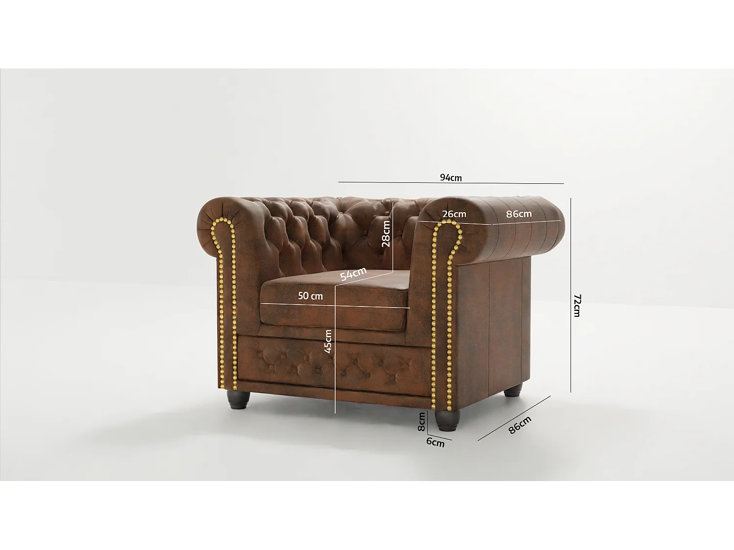 Chesterfield Selena Polstergarnitur 3+2+1 Vintage Optik Microfaser