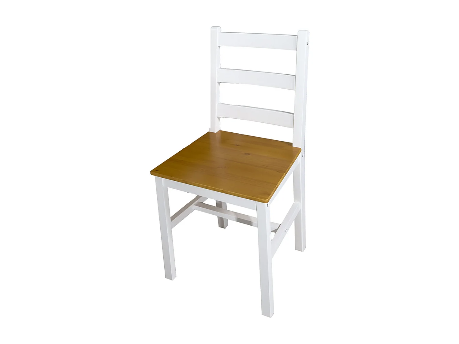 Ensemble table cuisine bois massif 108 x 65 cm et 4 chaises. Jusqu'à 4 personnes NIL (Blanc et miel)