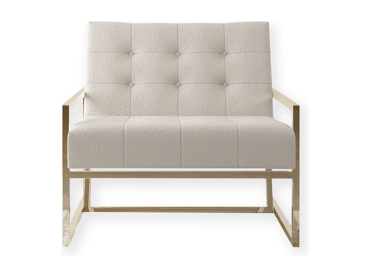 Zoey Loungesessel mit Goldenen Füßen aus Bouclé-Stoff