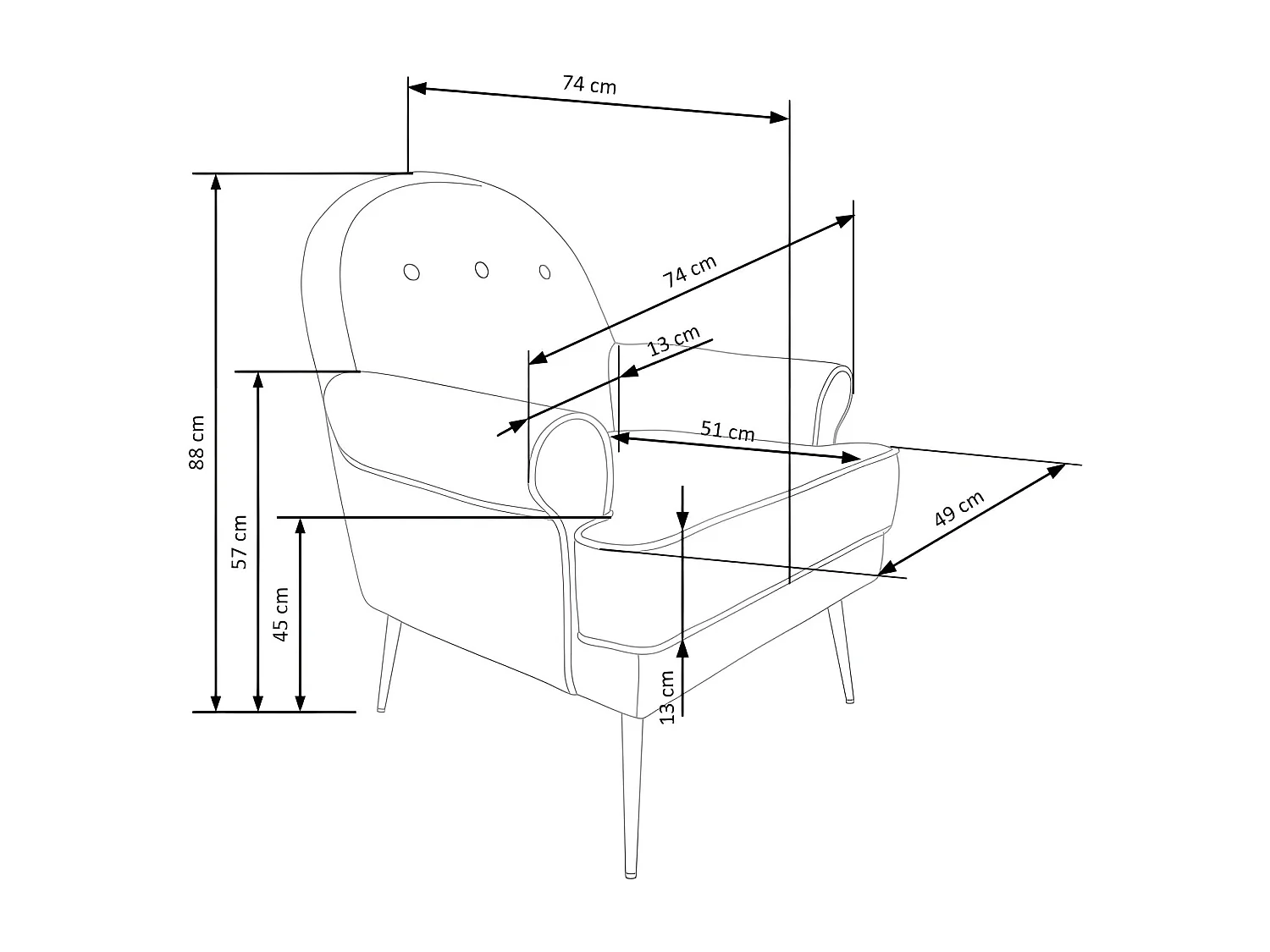 Relax Sessel Santi/Stoffbezug/Grün