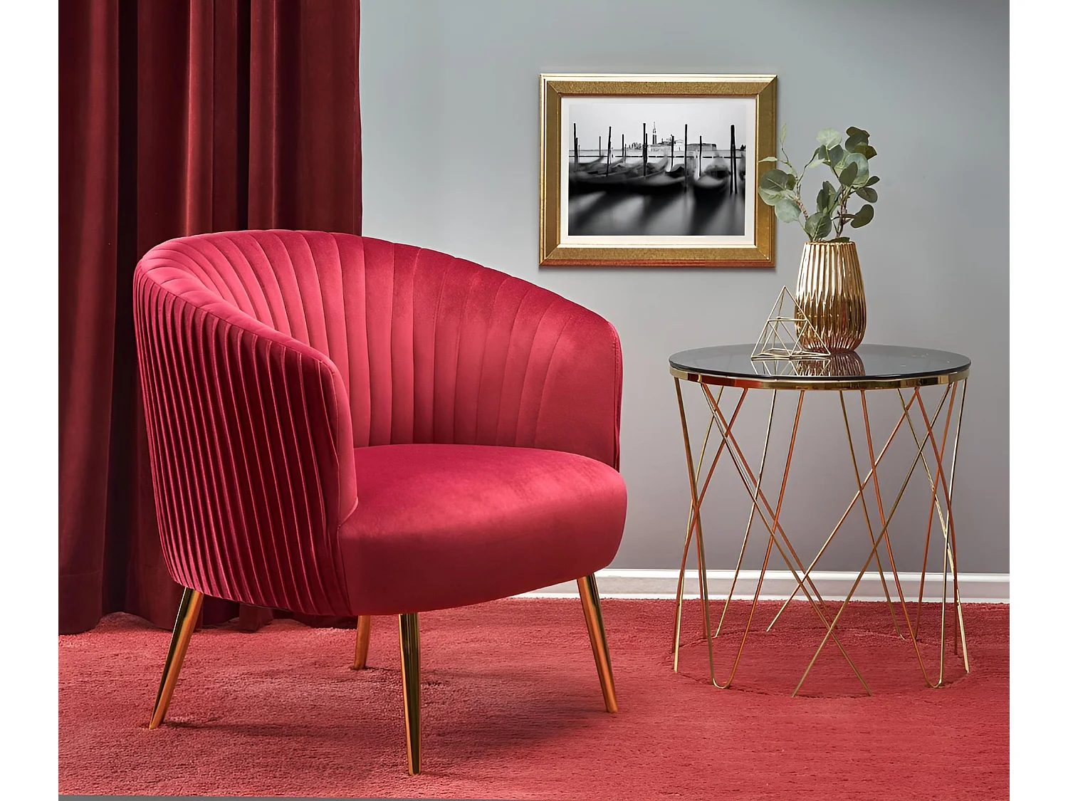 Relax Sessel Crown/Stoffbezug/Rot