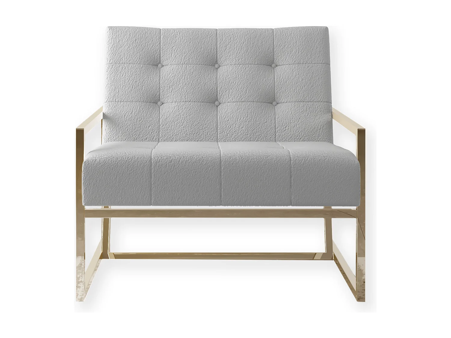 Zoey Loungesessel mit Goldenen Füßen aus Bouclé-Stoff