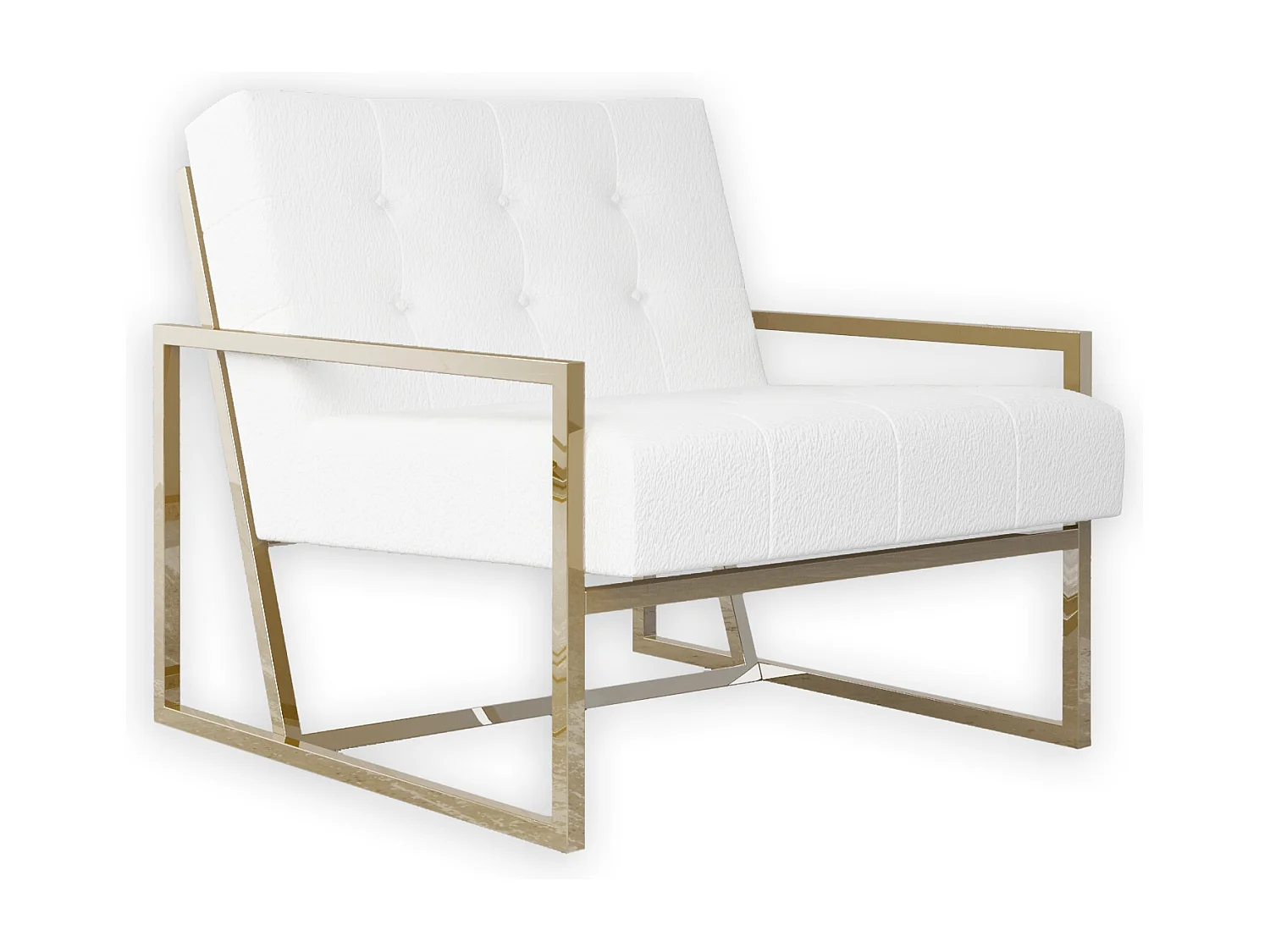 Zoey Loungesessel mit Goldenen Füßen aus Bouclé-Stoff