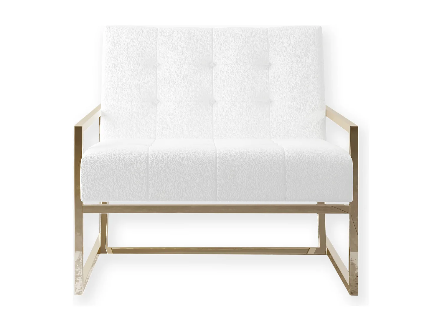 Zoey Loungesessel mit Goldenen Füßen aus Bouclé-Stoff