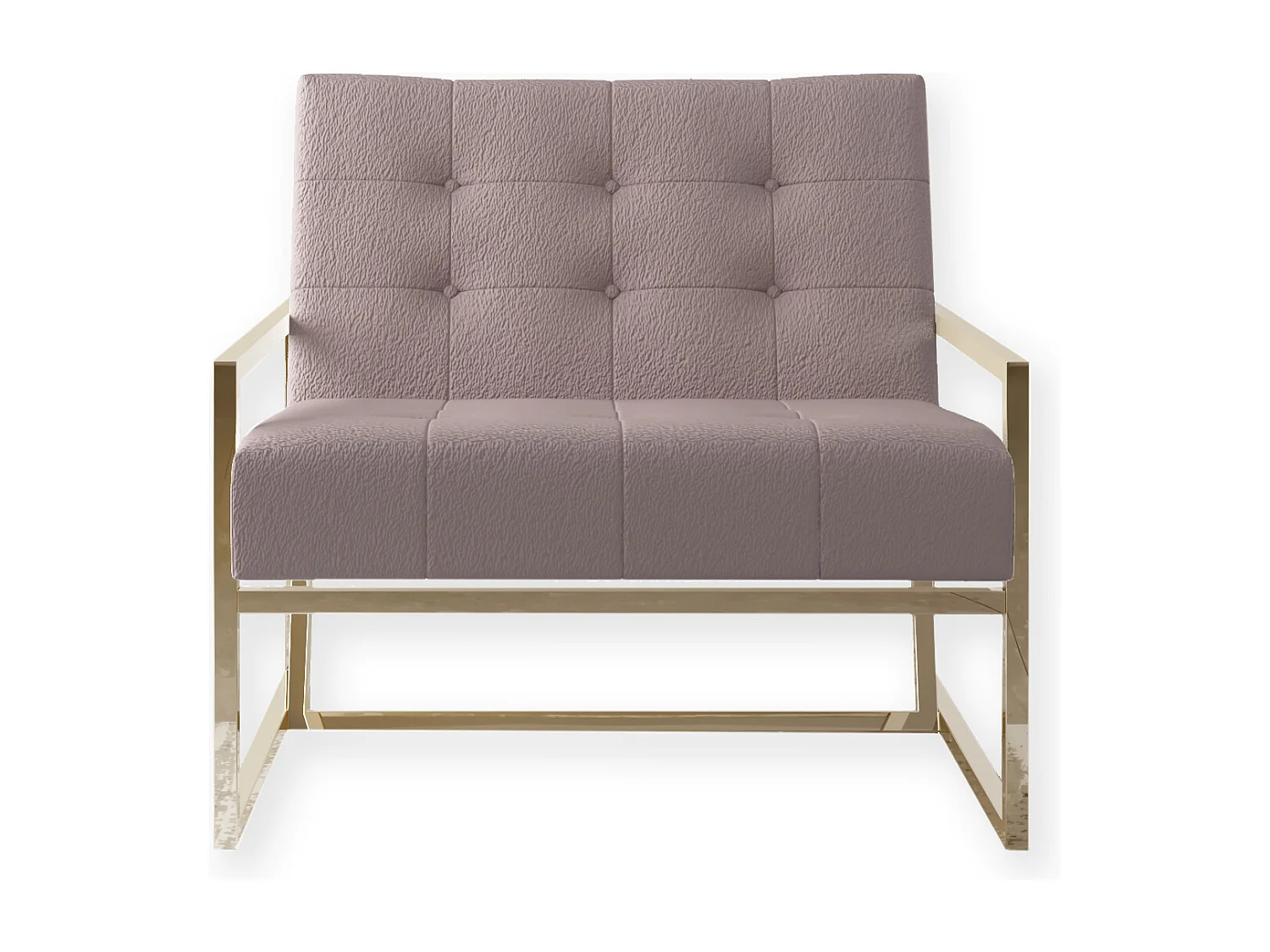 Zoey Loungesessel mit Goldenen Füßen aus Bouclé-Stoff