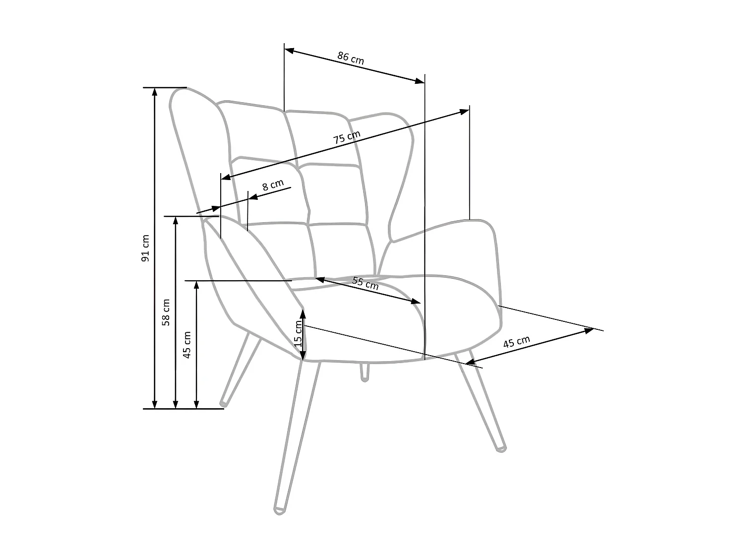Relax Sessel Tyrion/Stoffbezug/Orange