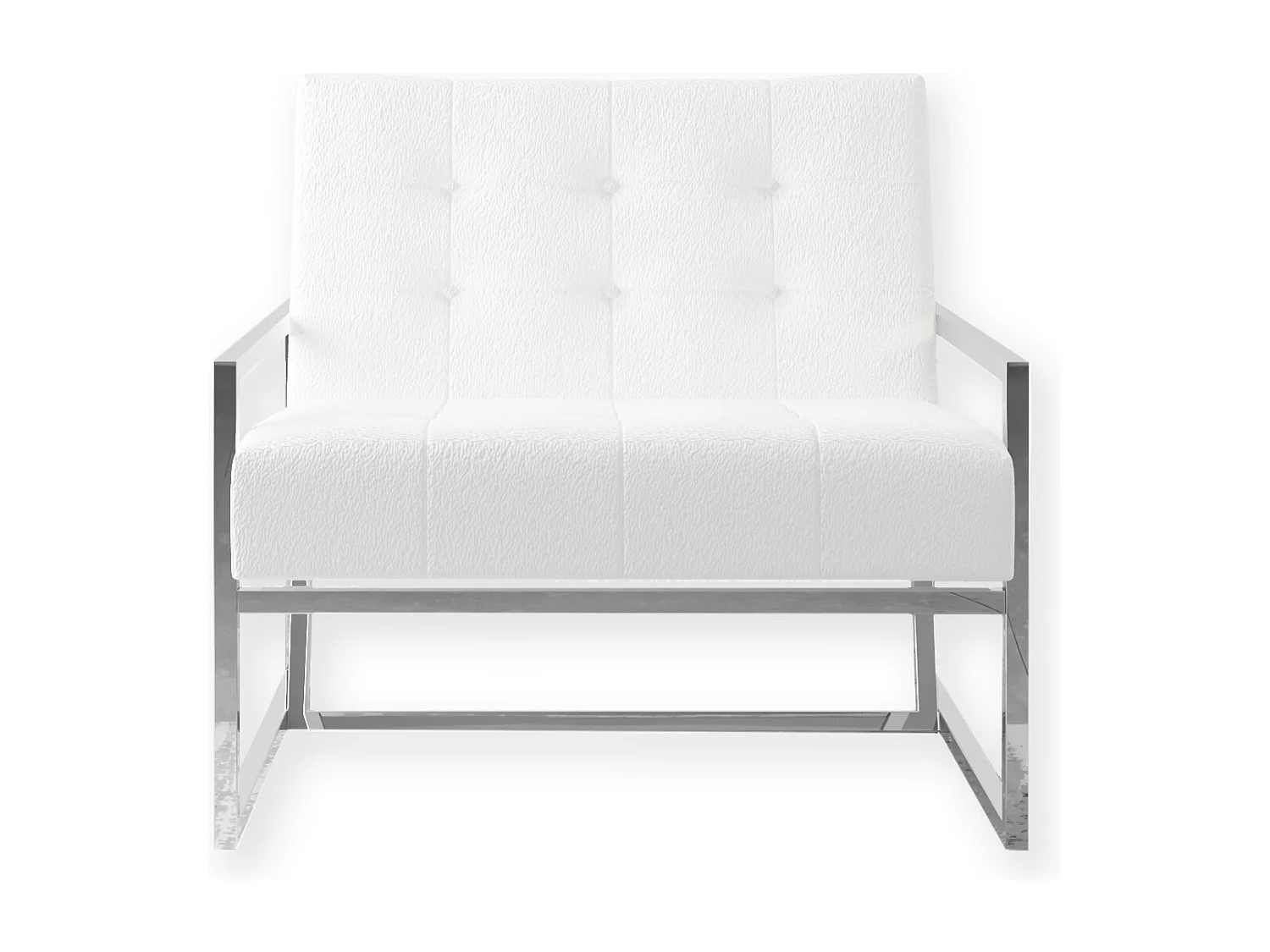 Zoey Loungesessel mit Silber Füßen aus Bouclé-Stoff