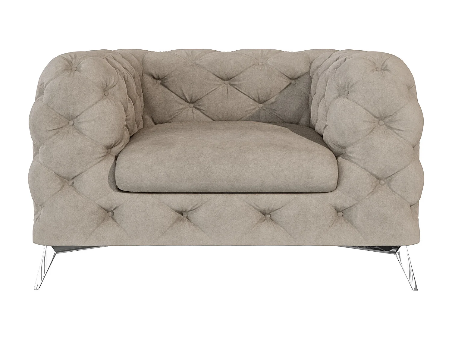 Celeste Chesterfield Sessel mit Silber Metall Füßen