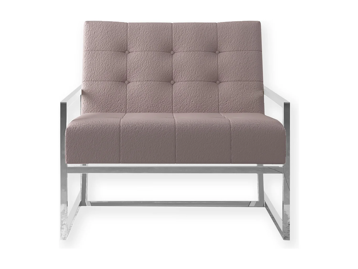 Zoey Loungesessel mit Silber Füßen aus Bouclé-Stoff