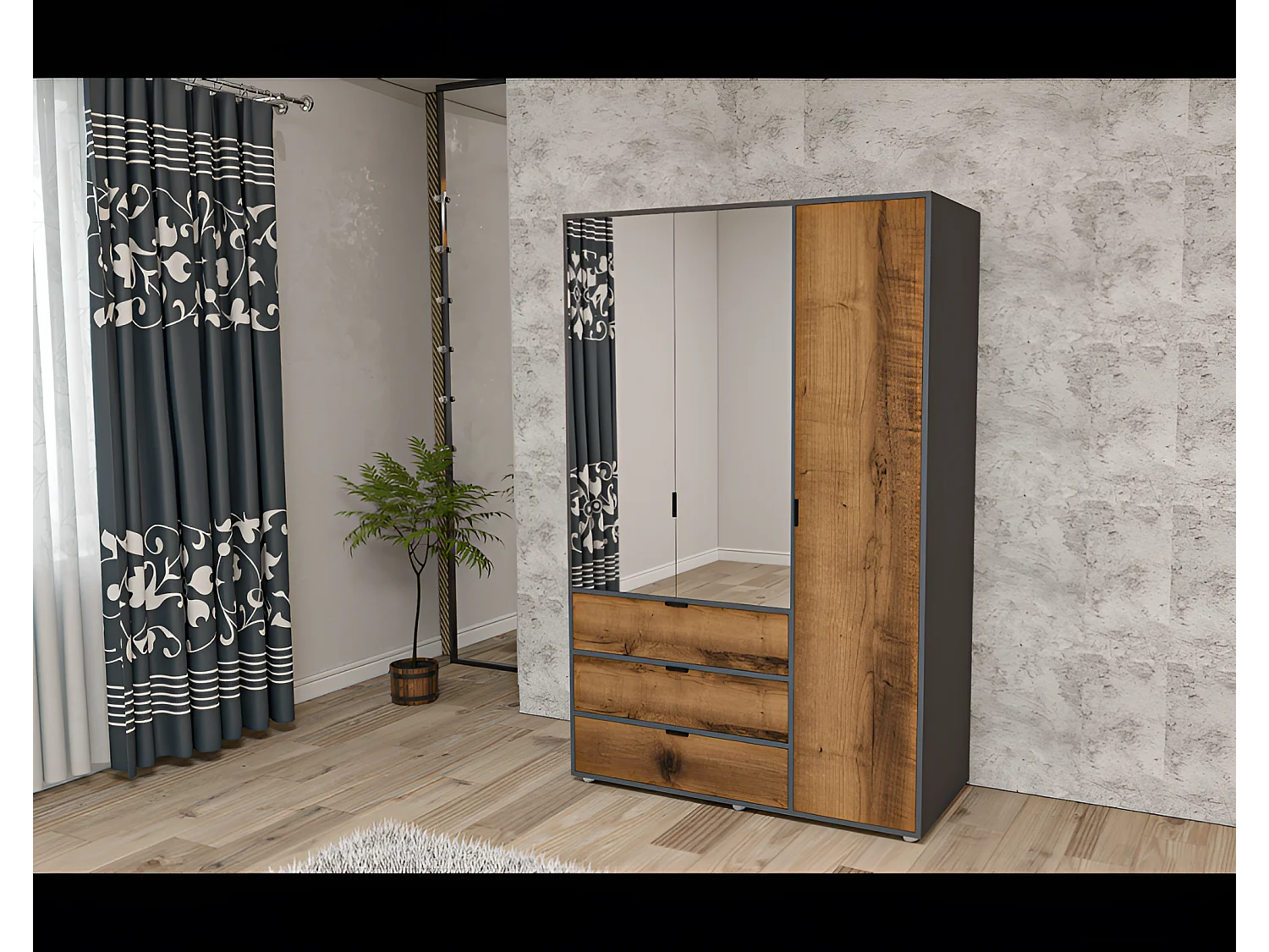 Armadio Deany M/ Marrone & Antracite