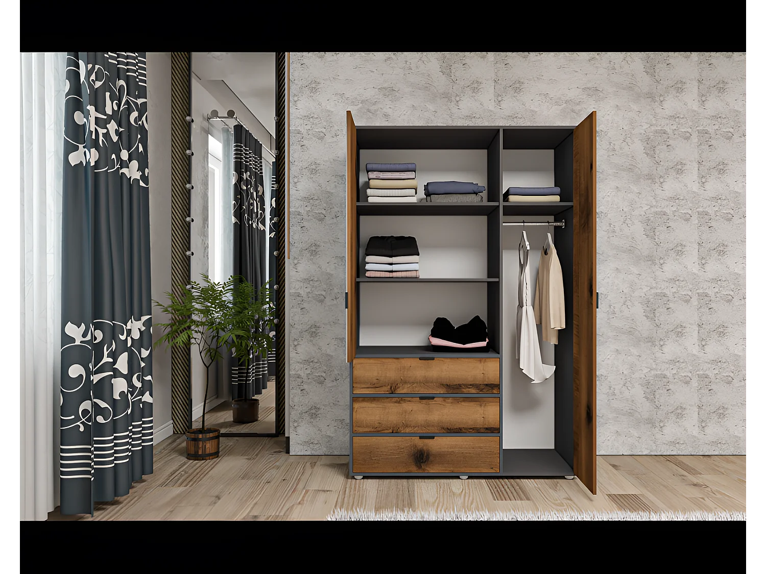 Armadio Deany M/ Marrone & Antracite