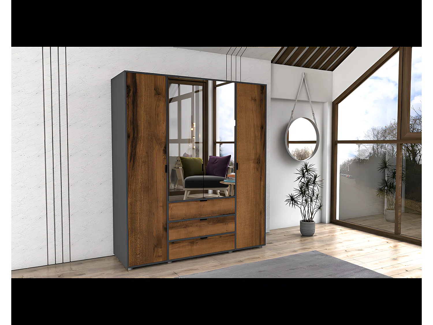 Armadio Deany L/ Marrone & Antracite