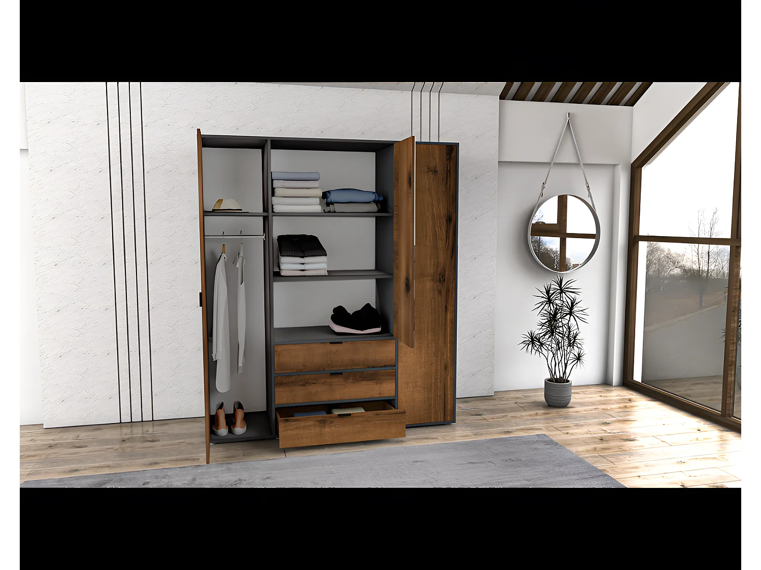 Armadio Deany L/ Marrone & Antracite