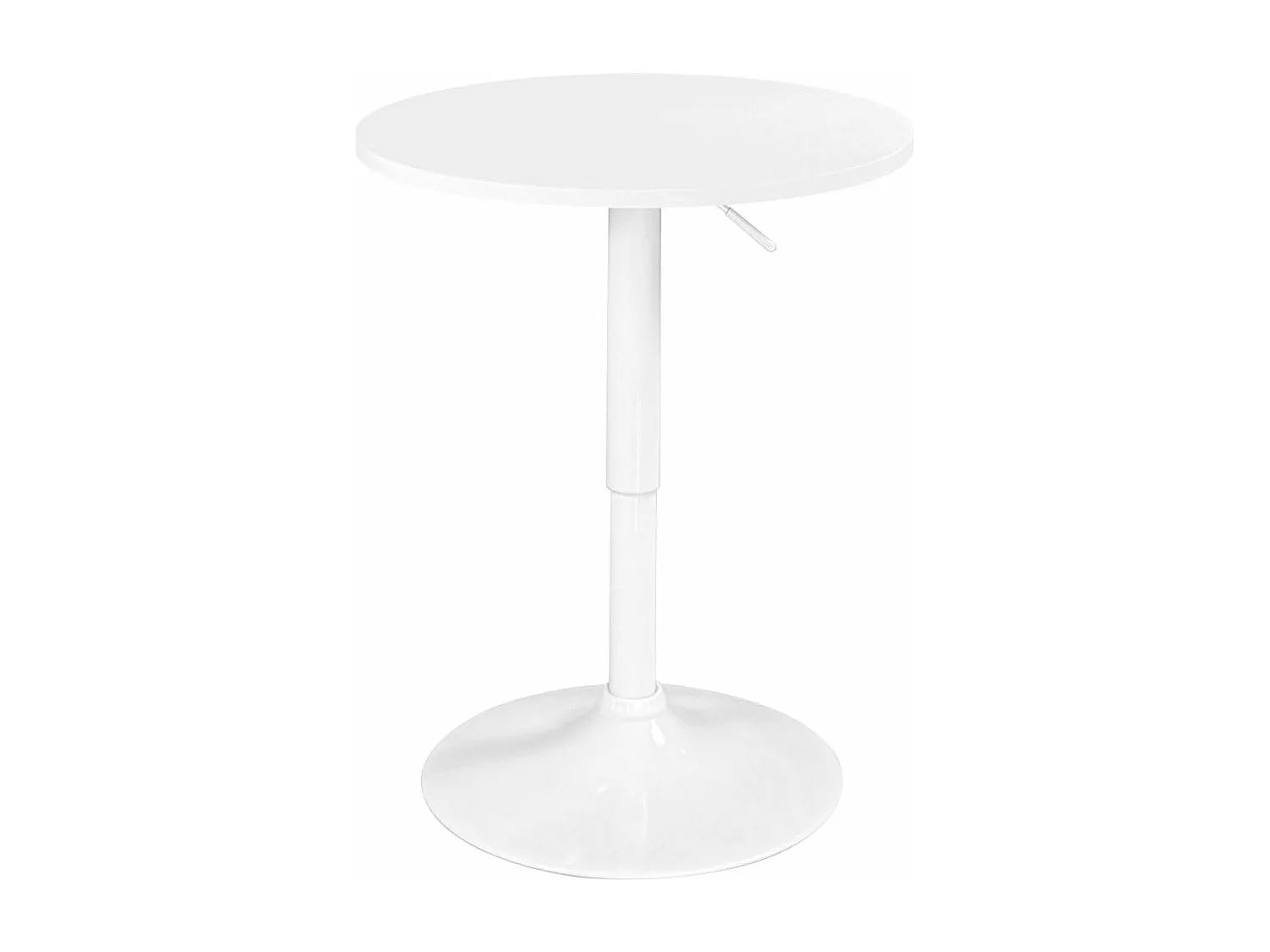 Table de Bar Haute Ø60 cm – Mange Debout hauteur réglable et Pivotant SETI (Blanc-intégral)