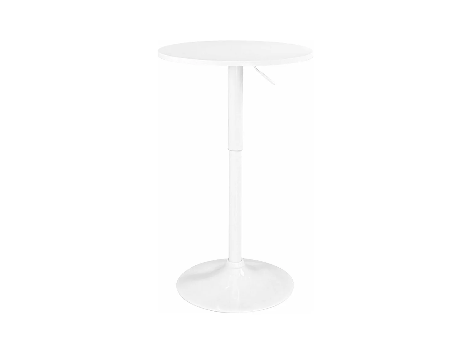 Table de Bar Haute Ø60 cm – Mange Debout hauteur réglable et Pivotant SETI (Blanc-intégral)