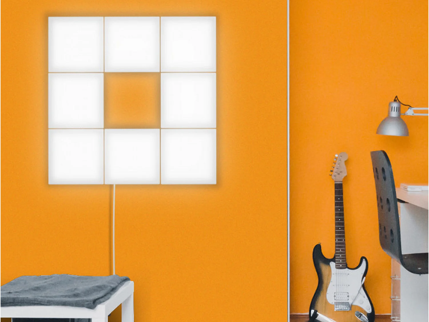 Base LED collegabile bianca quadrata 150x150mm