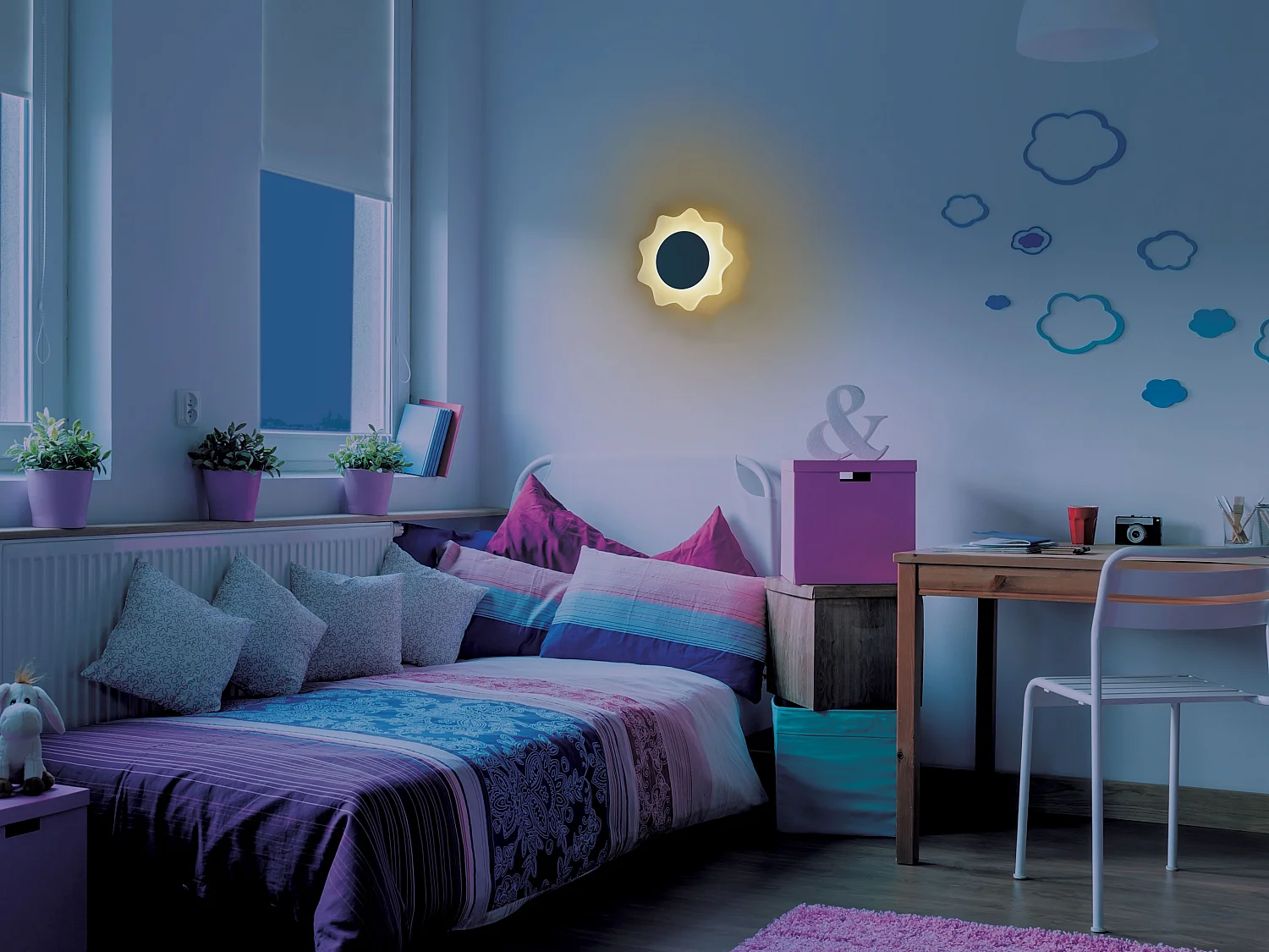 Luz LED montada na parede luz branca quente 6 W