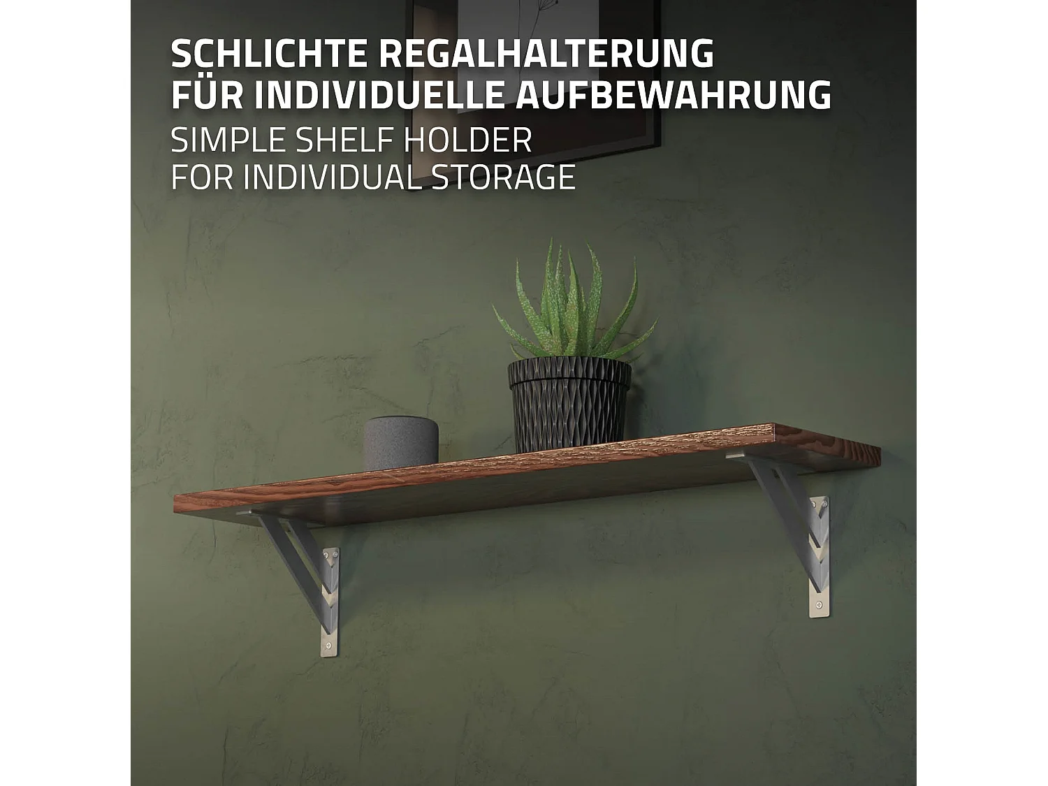 4x Supporto per mensole in alluminio argento 18x18 cm staffe per mensola pesanti