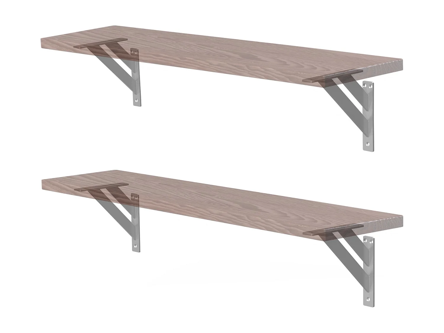 4x Supporto per mensole in alluminio argento 18x18 cm staffe per mensola pesanti