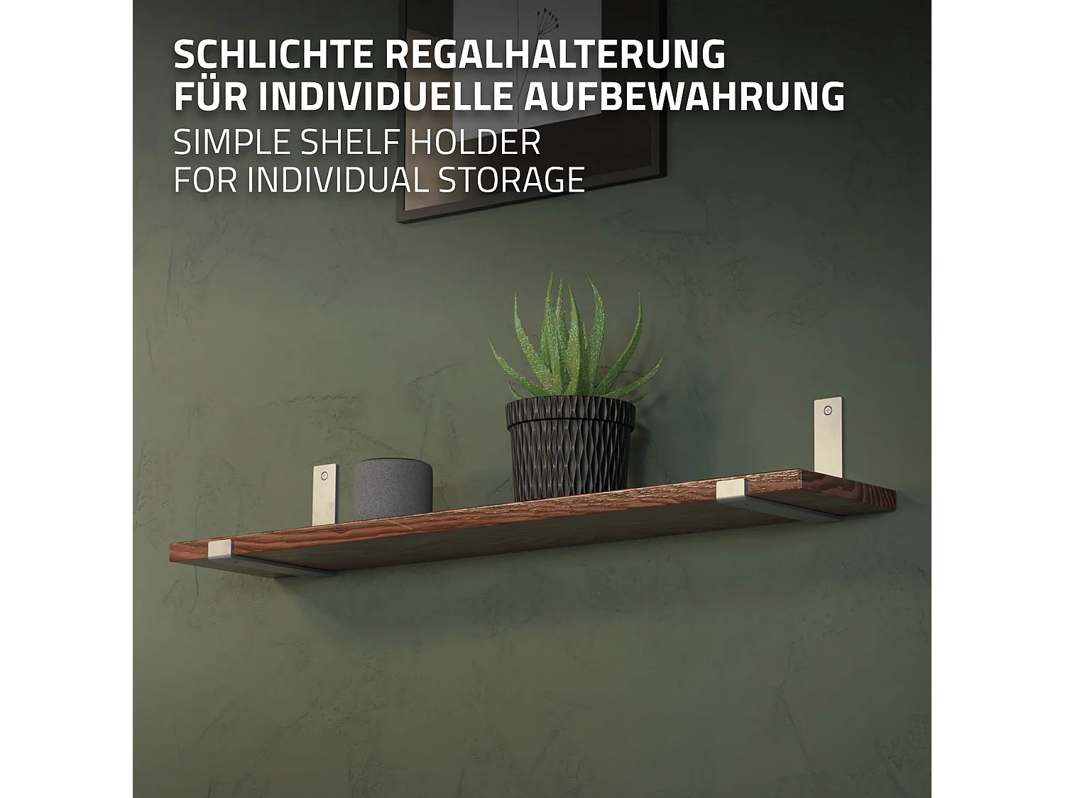 Set 4 supporti per scaffale staffe ripiano mensola metallo grigio 20x14 cm