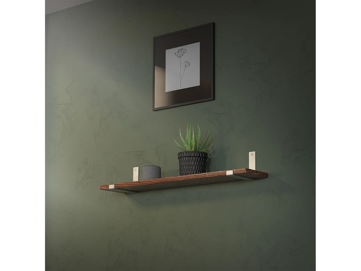 Set 4 supporti per scaffale staffe ripiano mensola metallo grigio 20x14 cm