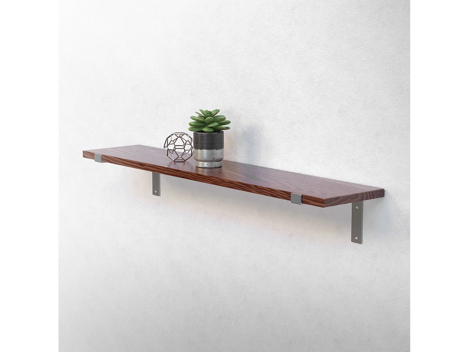 Set 4 supporti per scaffale staffe per ripiano mensola metallo grigio 250x145 mm