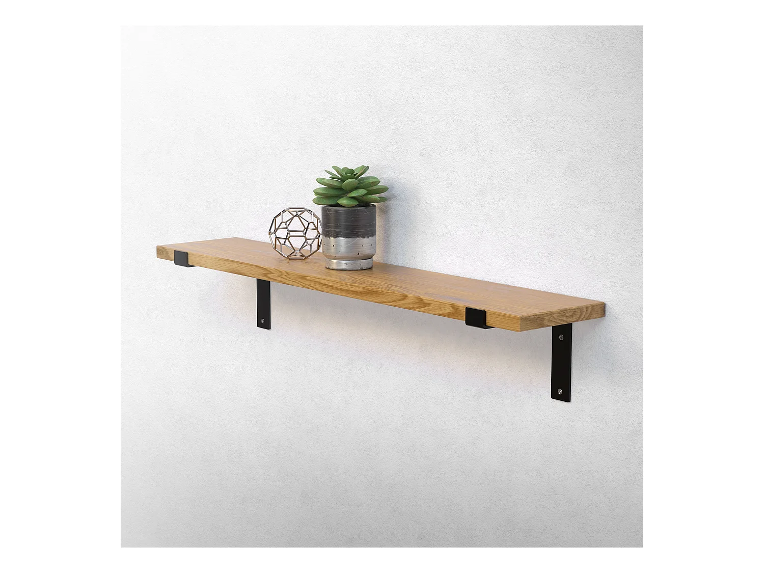 Lot de 6 équerre d'étagère murale équerre fixation en métal noir 200x40x145 mm