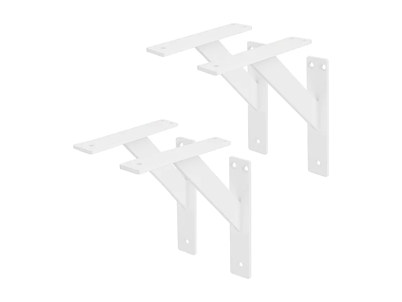 4x Staffa per mensola bianco 18 cm in alluminio reggimensola galleggianti a muro