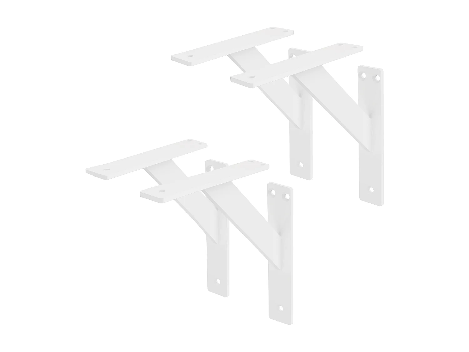 4x Staffa per mensola bianco 18 cm in alluminio reggimensola galleggianti a muro