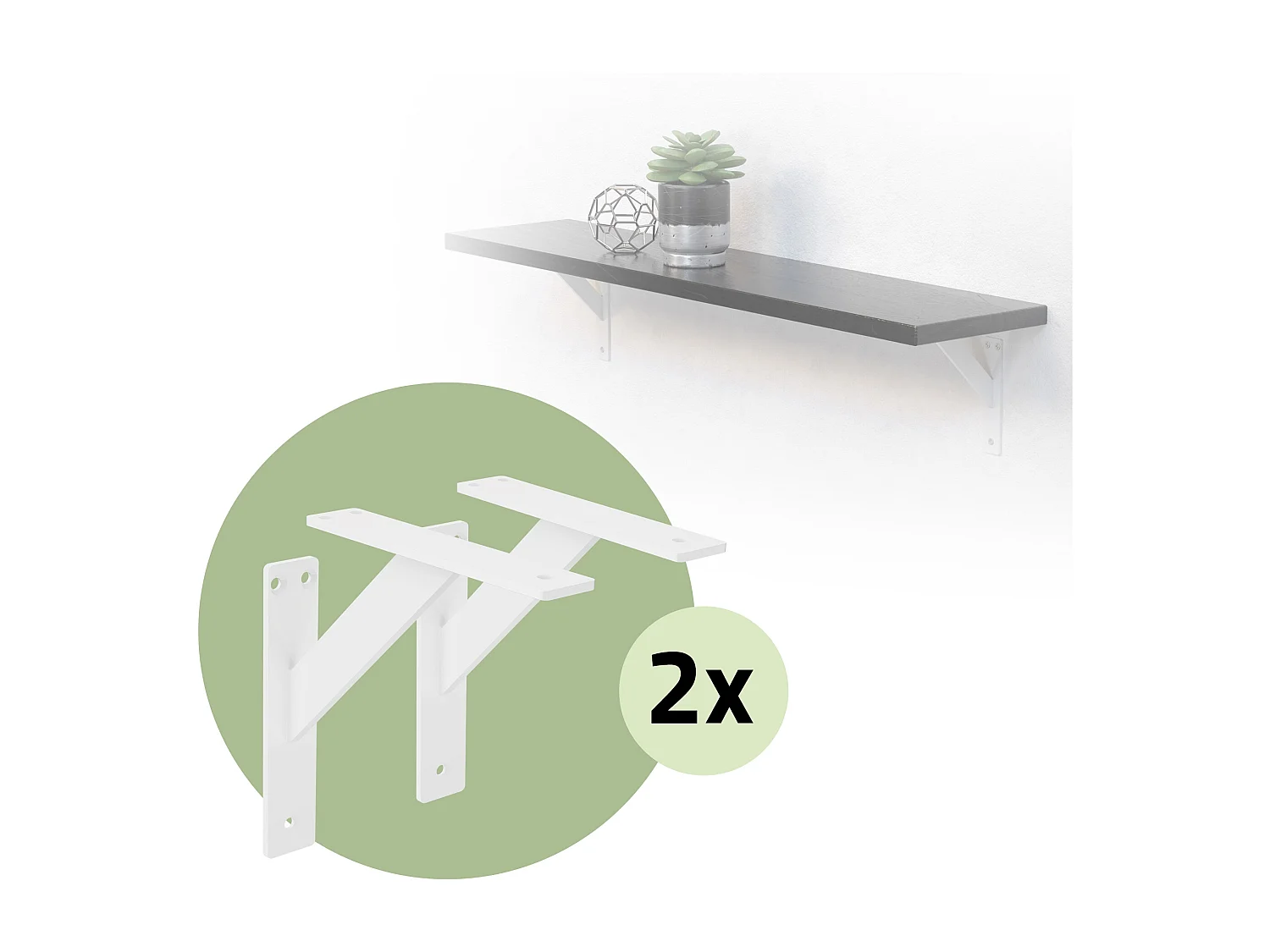 4x Staffa per mensola bianco 18 cm in alluminio reggimensola galleggianti a muro