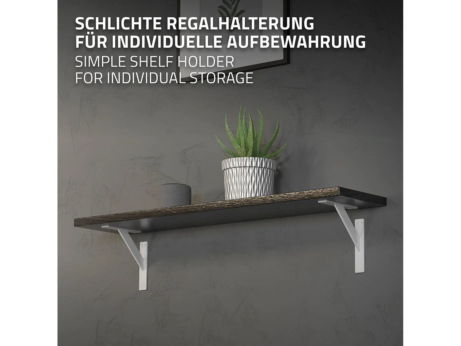 4x Staffa per mensola bianco 18 cm in alluminio reggimensola galleggianti a muro