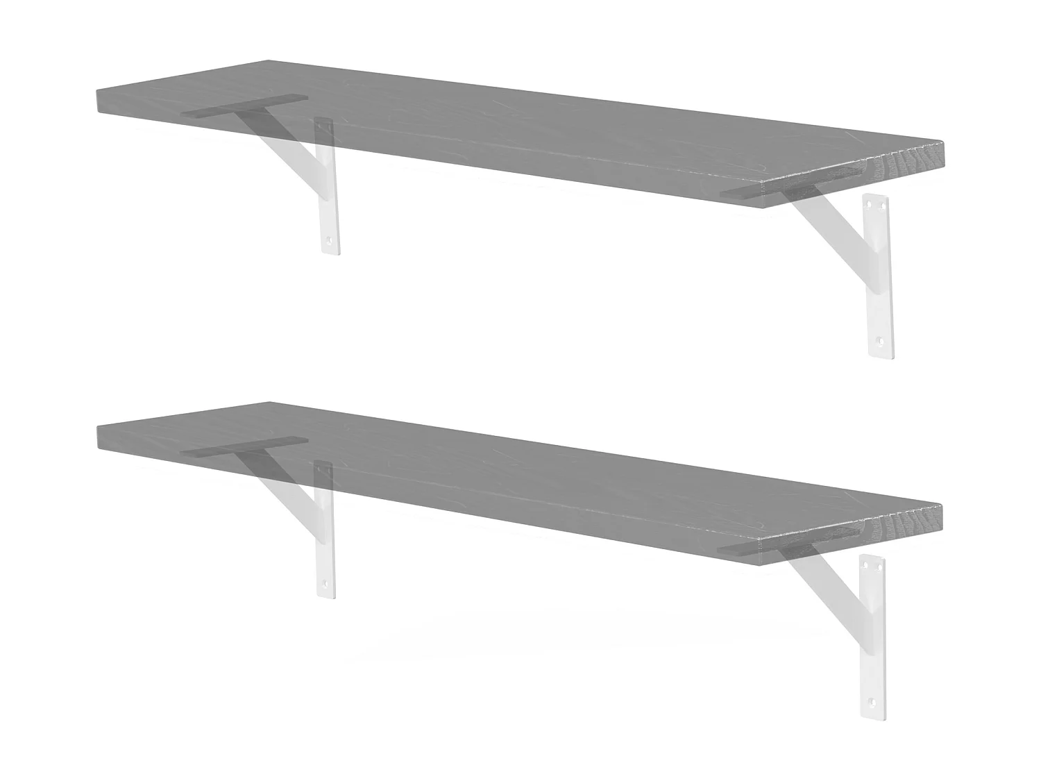 4x Staffa per mensola bianco 18 cm in alluminio reggimensola galleggianti a muro