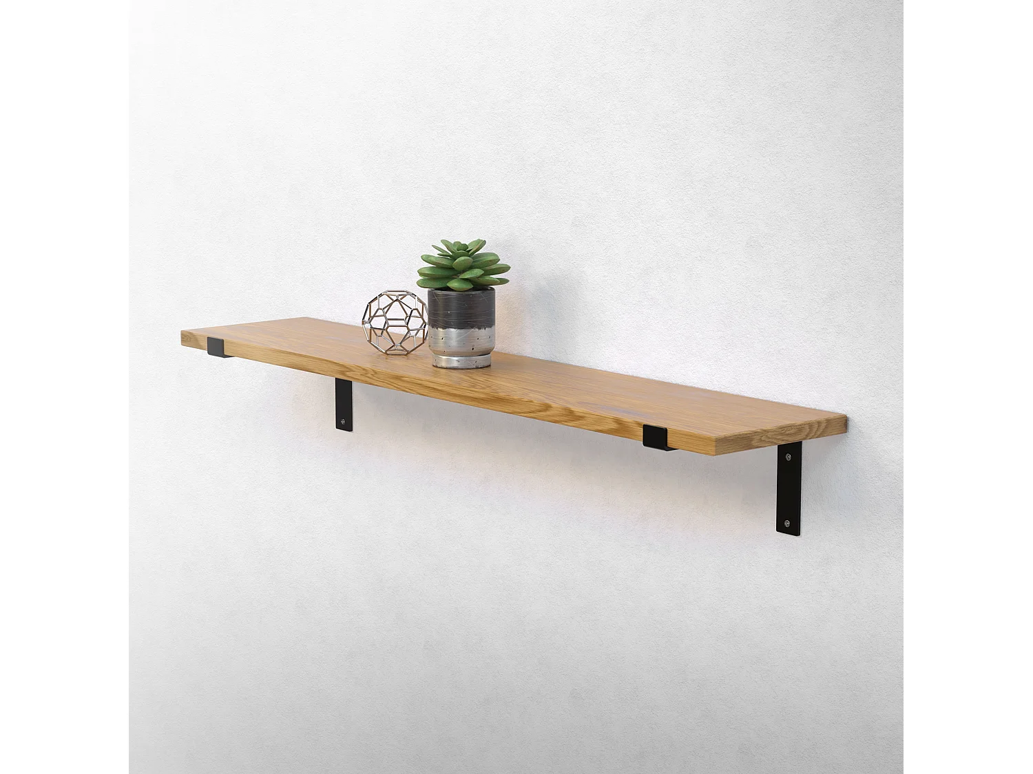 Set 4 supporti per scaffale staffe per ripiano mensola metallo nero 250x145 mm